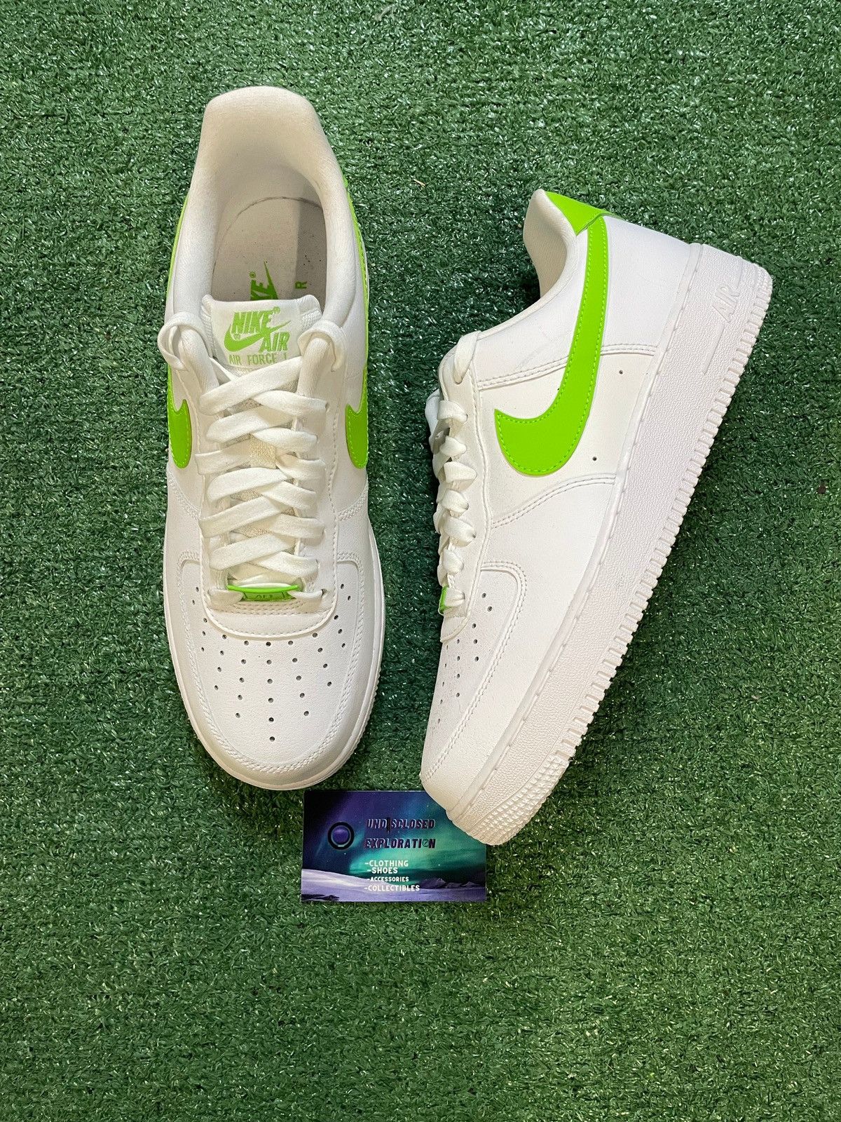 Nike Nike Air Force 1 low white action green Size US 9.5 / EU 42-43 - 1 Thumbnail
