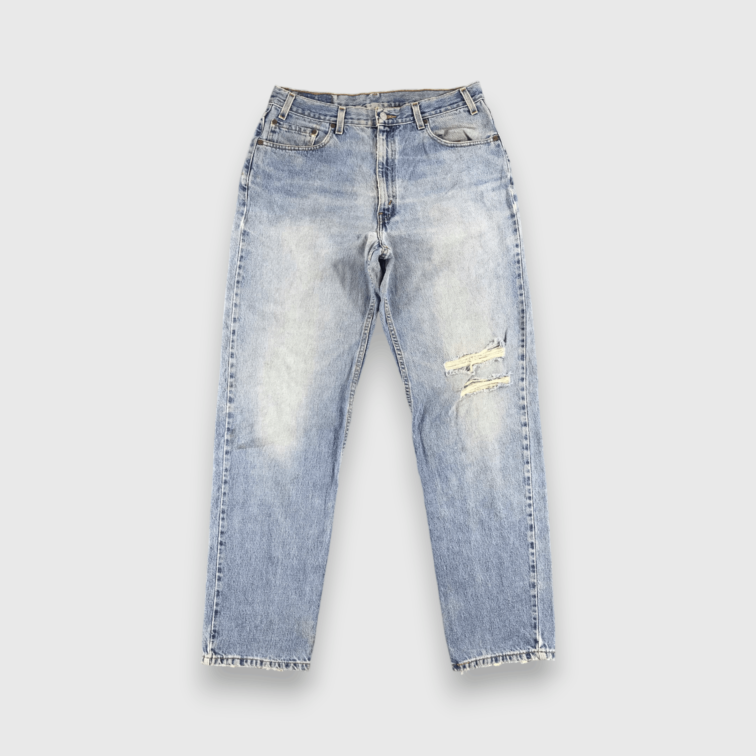 Levi's Vintage 90s Distress Levis 550 Light Wash Jeans-J1294 Size US 35 - 1 Thumbnail