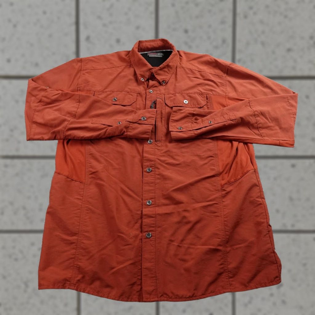 Wrangler Wrangler Shirt Mens L Orange Performance Button Up Long Sleeve Outdoor Hiking Size US L / EU 52-54 / 3 - 1 Thumbnail