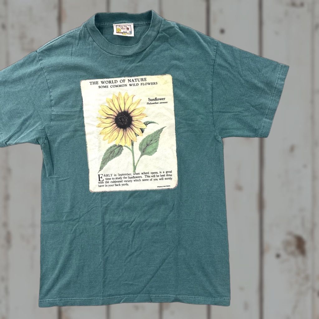 Sunflower VINTAGE Packing Crate Classics T-Shirt Green 90s Sunflower Graphic Print Large L Men Crew Neck Short Sleeve Graphic Print Mens Size US L / EU 52-54 / 3 - 1 Thumbnail