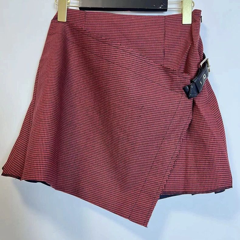 Helmut Lang HELMUT LANG Red leather pleated skirt Size 25" / US 0 / IT 36 - 1 Thumbnail