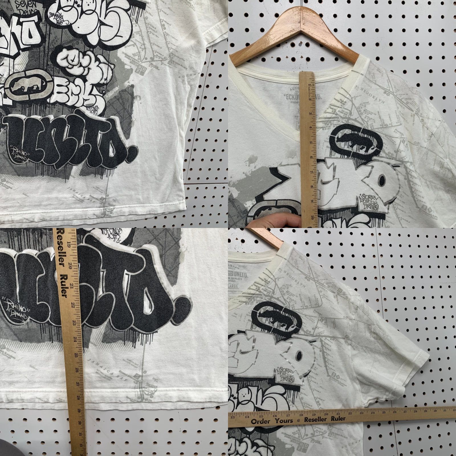 Ecko Unltd. VINTAGE Ecko Unltd T Shirt Mens 2XL White Graffiti Hip Hop V Neck Y2K Shirt Mens 2XL White Graffiti Hip Hop V Neck Y2K Size US XXL / EU 58 / 5 - 8 Thumbnail