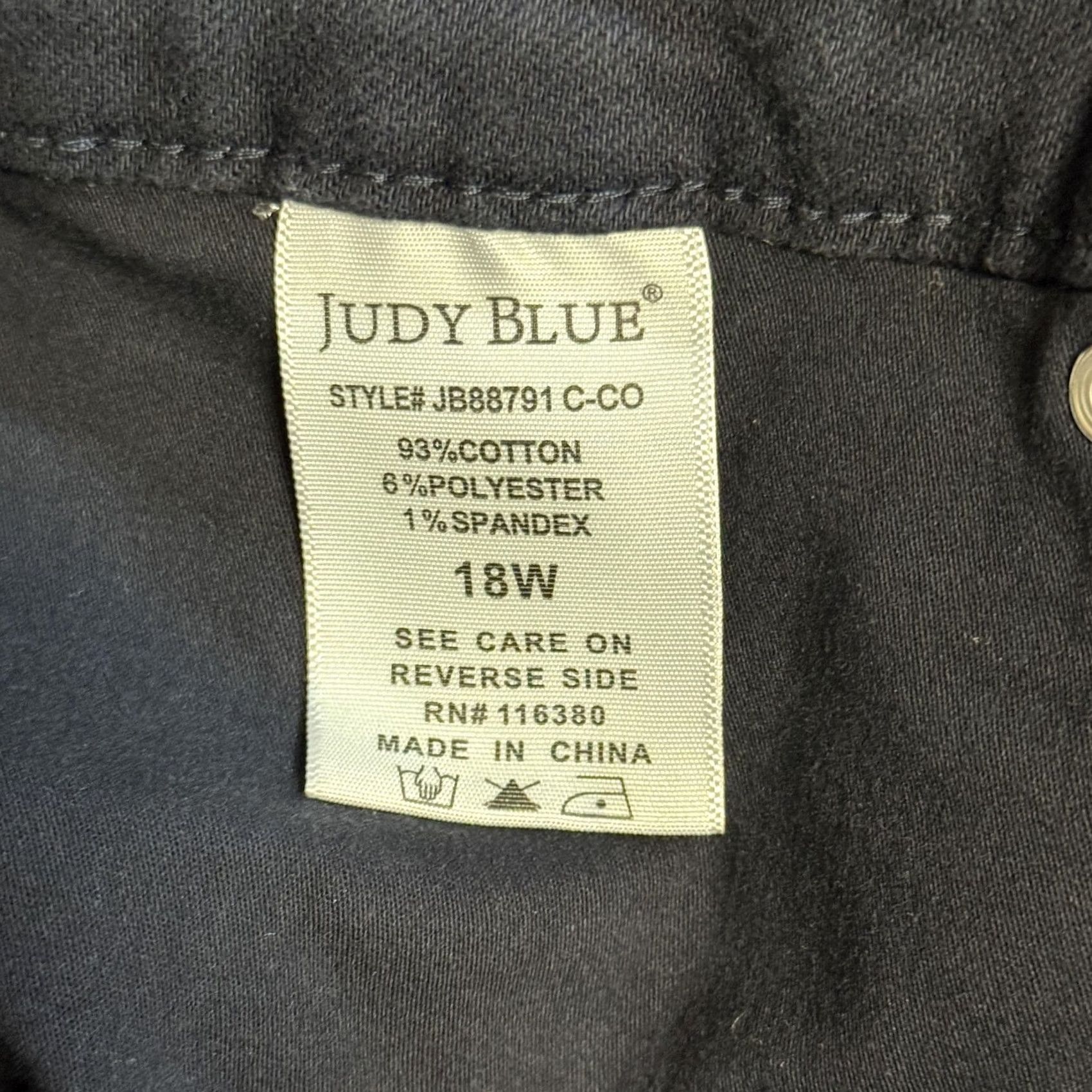 Vintage Judy Blue Jeans Womens Size 36 High Rise Tummy Control Garment Dyed Navy Skinny Size 40" / US 18 - 6 Thumbnail