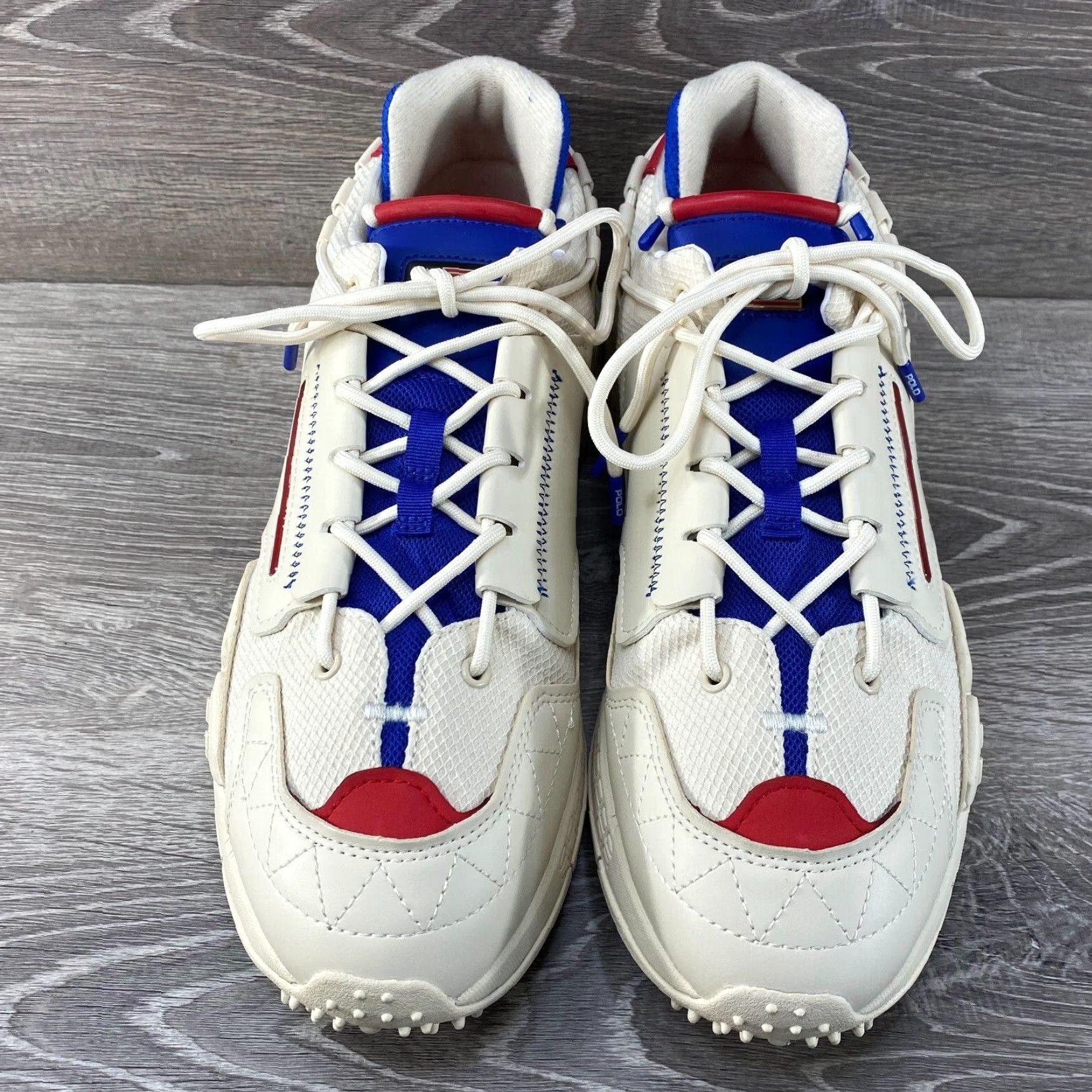 Polo Ralph Lauren Polo Ralph Lauren Sport Mens 11.5 PS200 SK HTL Beige Red Blue Shoe Sneakers NEW Size US L / EU 52-54 / 3 - 3 Thumbnail