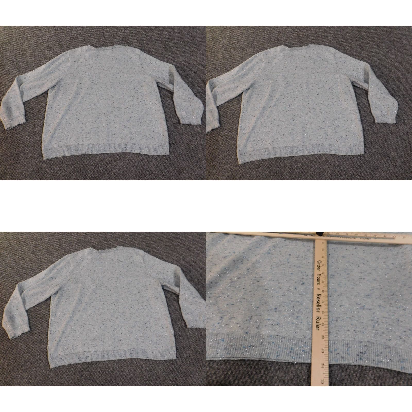 Vintage Alfred Dunner Sweater Pullover Geometric Blue 1X Womens Raglan Sleeve Crew Neck Stretch Knit Modern Casual, Machine Washable, Plus Size Size XL / US 12-14 / IT 48-50 - 8 Thumbnail