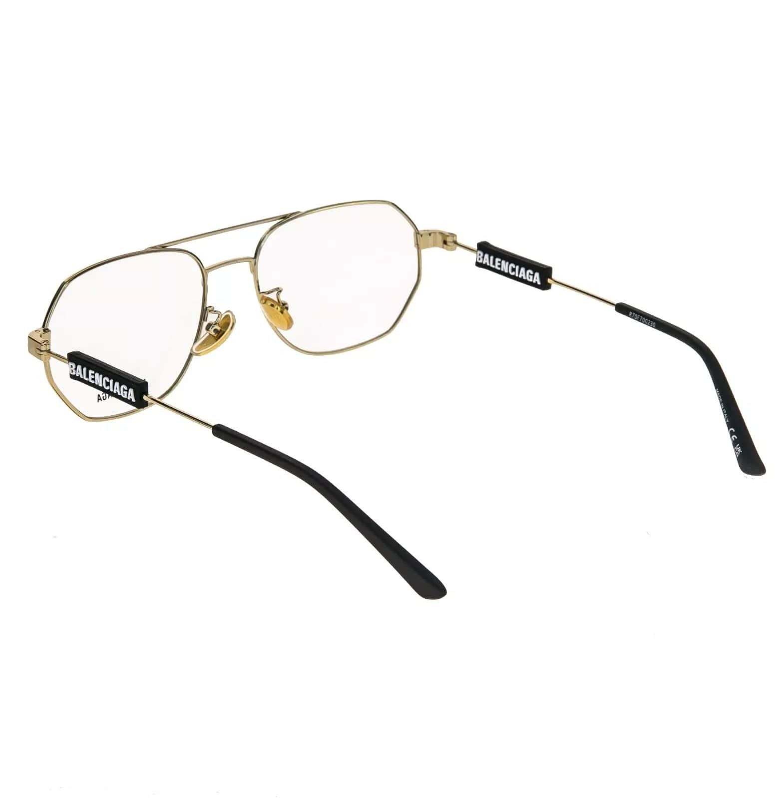 Balenciaga BALENCIAGA TAG 0117 Gold Black Unisex Eyeglass GG0117O 003 Size ONE SIZE - 5 Thumbnail