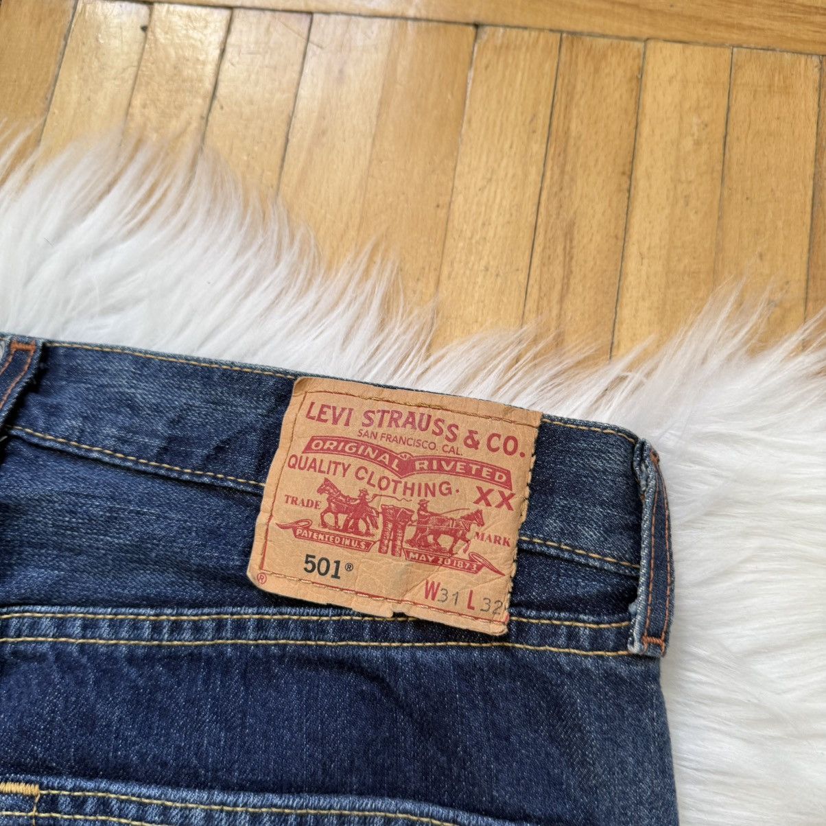 Levi's 📌 Vintage 00’s Levi's 501 Denim Washed Jeans Size US 31 - 5 Thumbnail