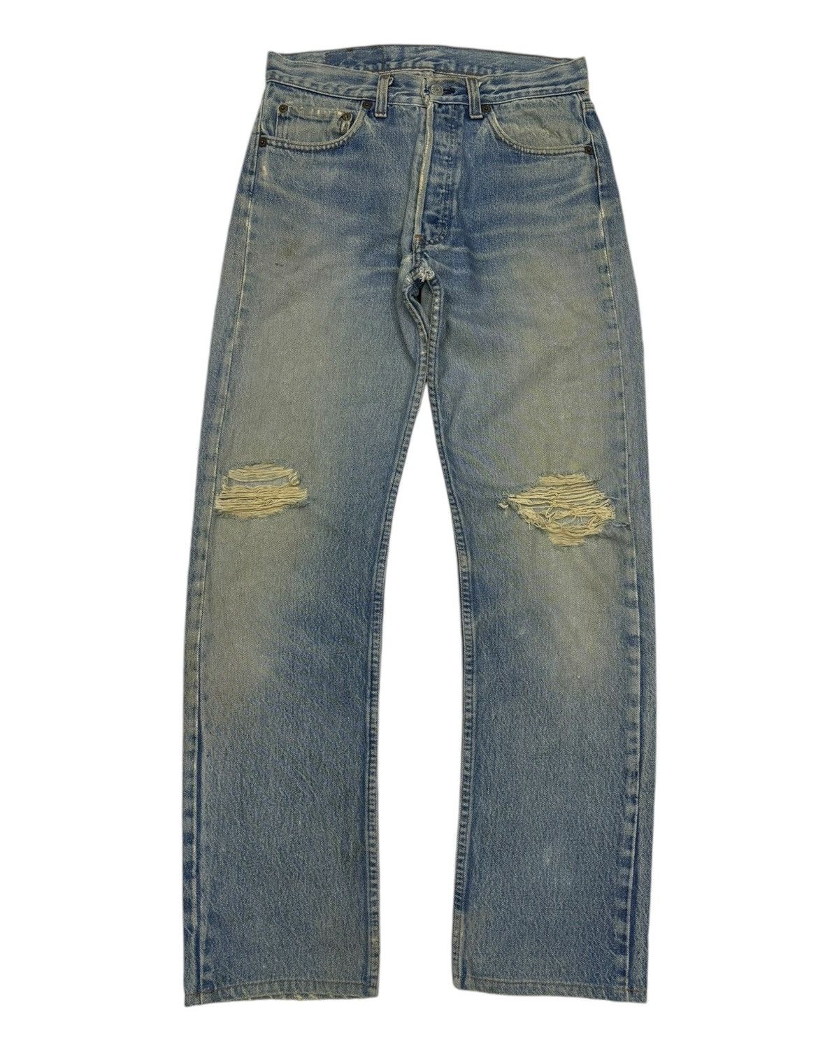 Levi's Vintage Clothing VINTAGE LEVIS 501 NICE FADED DISTRESSED DENIM JEANS Size US 29 - 7 Thumbnail
