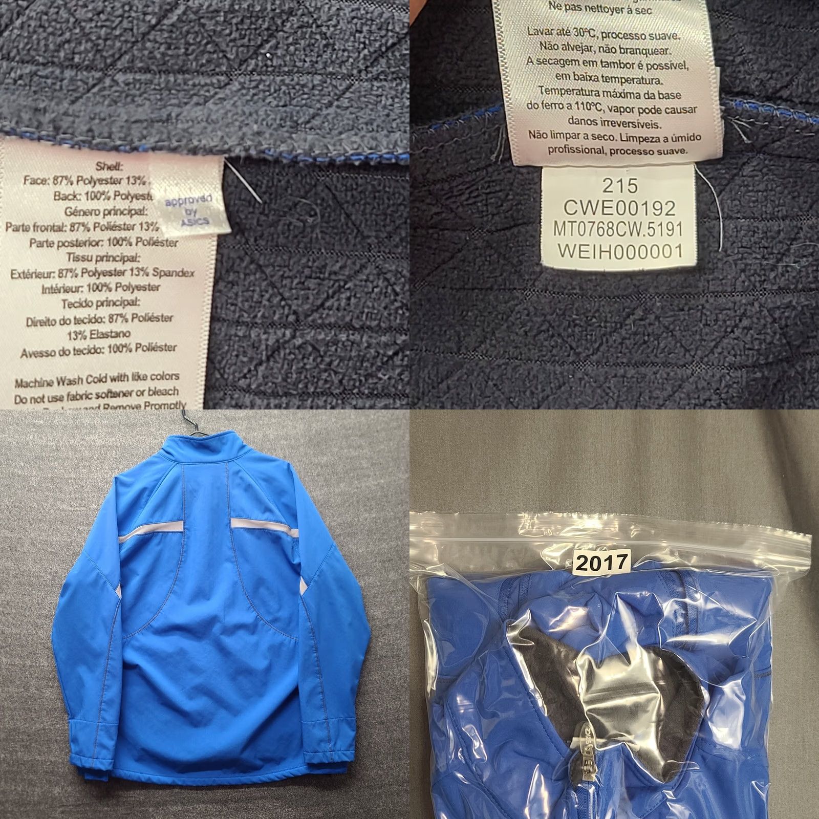 Asics ASICS Windbreaker Jacket Mens XL Softshell Blue Size US XL / EU 56 / 4 - 9 Thumbnail