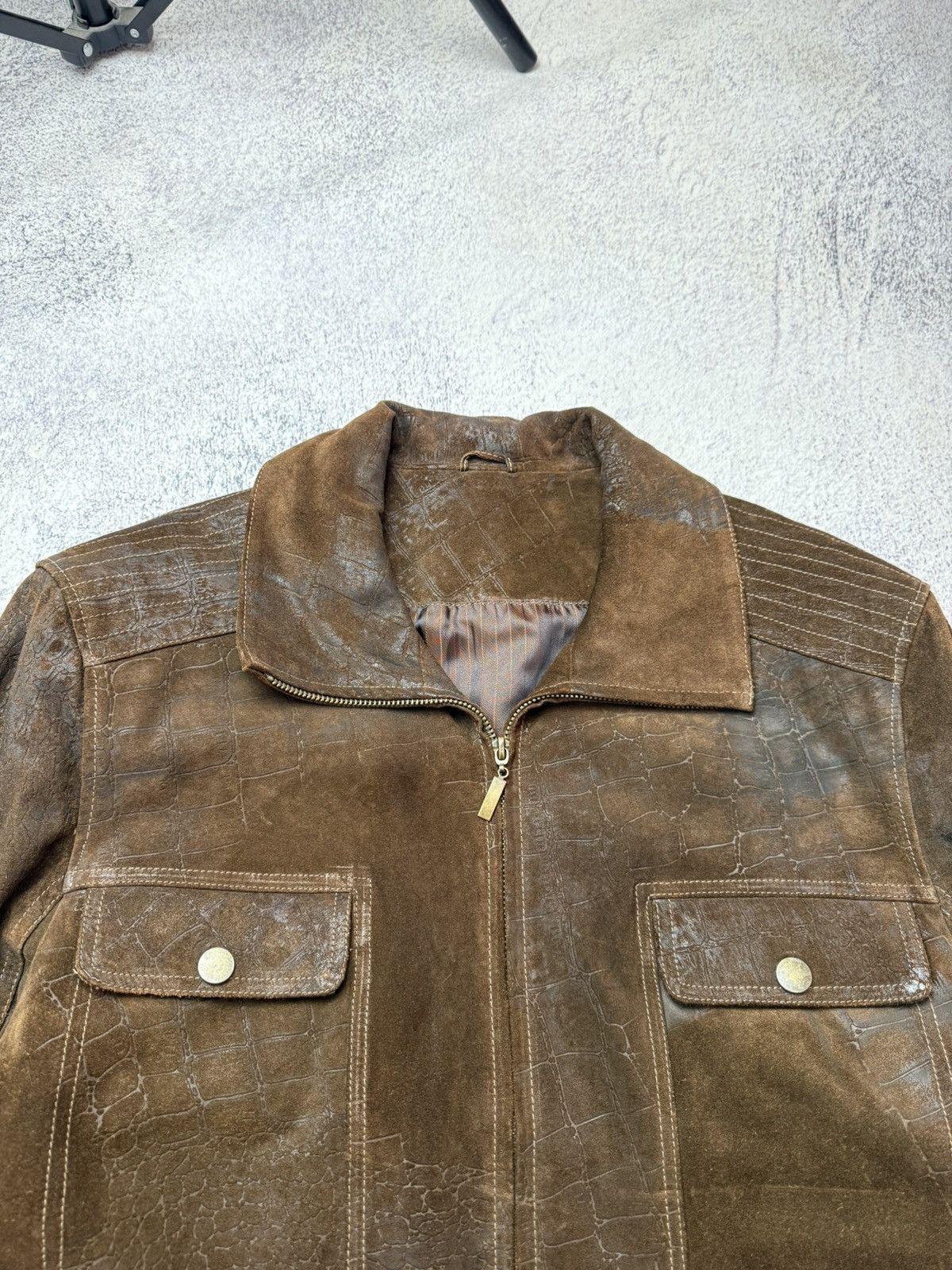 Leather Vintage Cowboy Avant Garde Y2K Brown Crazy Leather Jacket Size US L / EU 52-54 / 3 - 10 Thumbnail