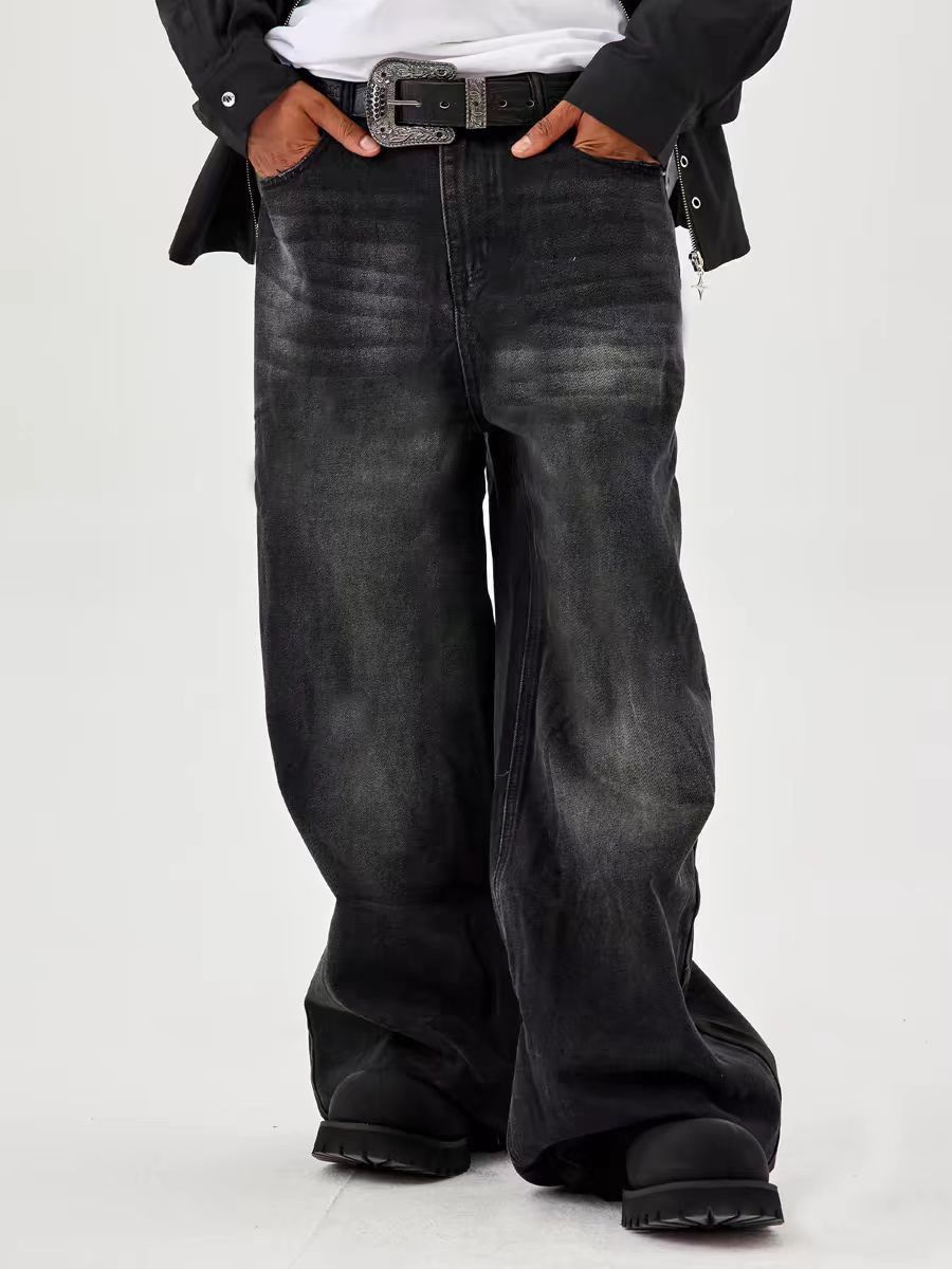 Japanese Brand × Vintage Vintage Black and Gray Washed Loose Minimalist Jeans Size US 28 / EU 44 - 1 Thumbnail