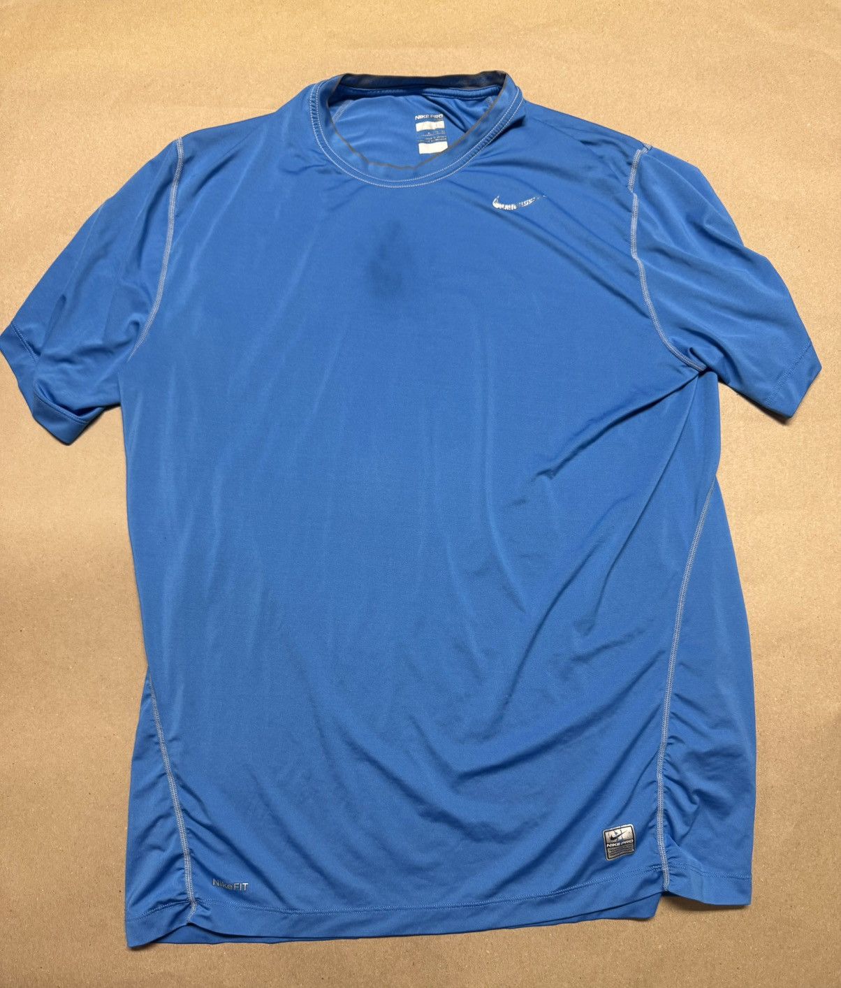 Nike Nike Drifit Pro NikeFit Fitted Blue workout Shirt XL! Size US XL / EU 56 / 4 - 1 Thumbnail