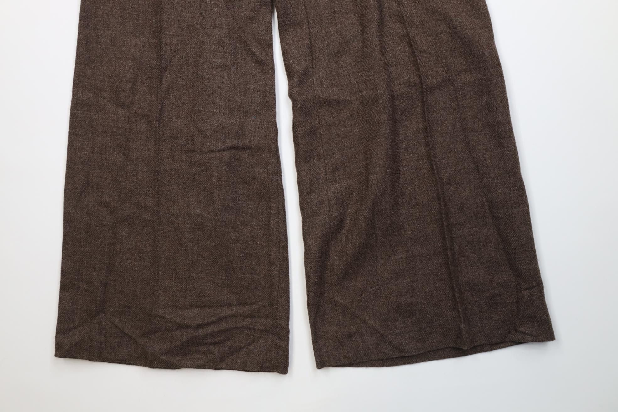 Vintage Deadstock Vintage 60s Wool Tweed Wide Leg Bell Bottoms Pants Size 29" - 4 Thumbnail