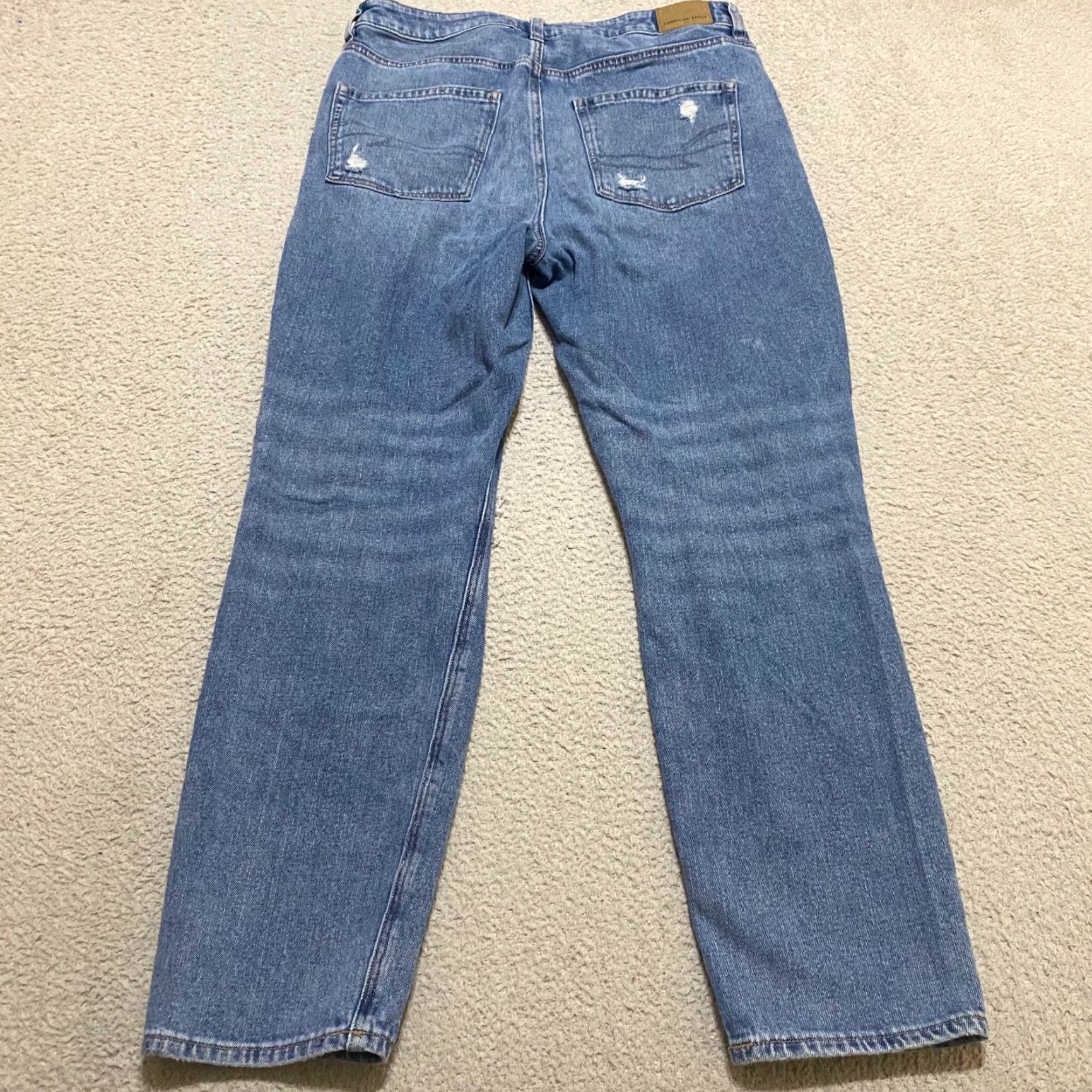 American Eagle Outfitters American Eagle Outfitters Mom Jeans Womens 8P Blue Denim Medium Wash Distressed Regular 5-Pocket Jeans Womens 90s Grunge Retro Size 30" / US 8 / IT 44 - 2 Thumbnail