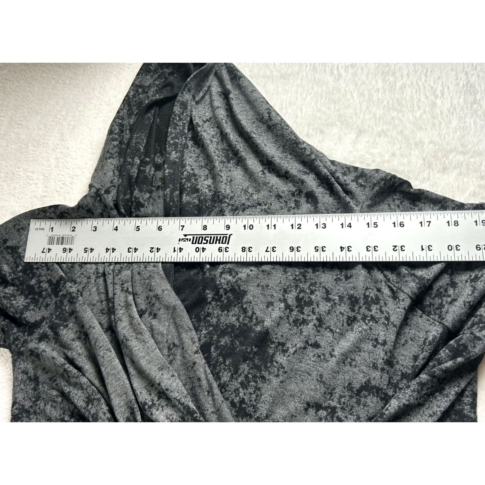 Vintage Alembika Cardigan Open Front Gray Black Abstract Print Lagenlook Size S/M Womens Dressy Casual Knit Sleeve Long Draped Open-Front Bohemian All Season Size S / US 4 / IT 40 - 6 Thumbnail