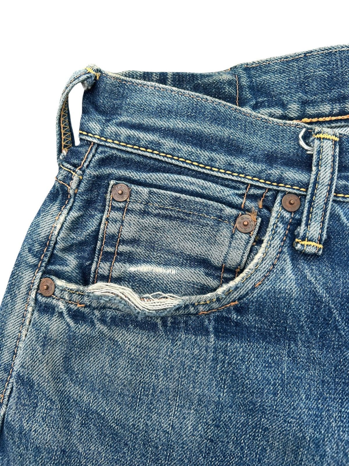 Kapital Thrashed Vintage Evisu Selvedge Denim Jeans Size US 28 / EU 44 - 8 Thumbnail