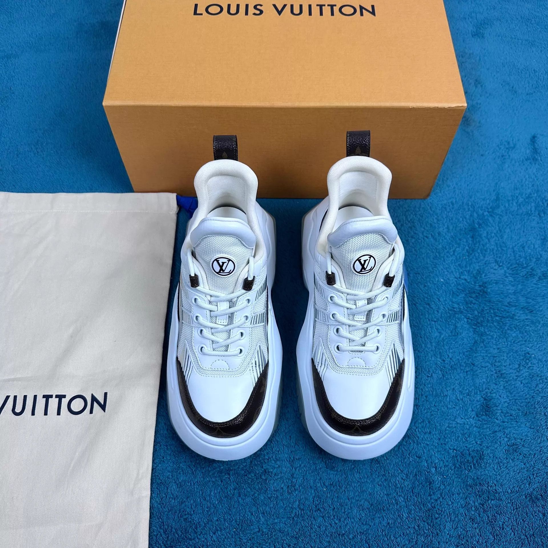 Louis Vuitton LV Dad Shoe 2.0 White & Brown 35.5 New Accs Size US 5 / IT 35 - 1 Thumbnail