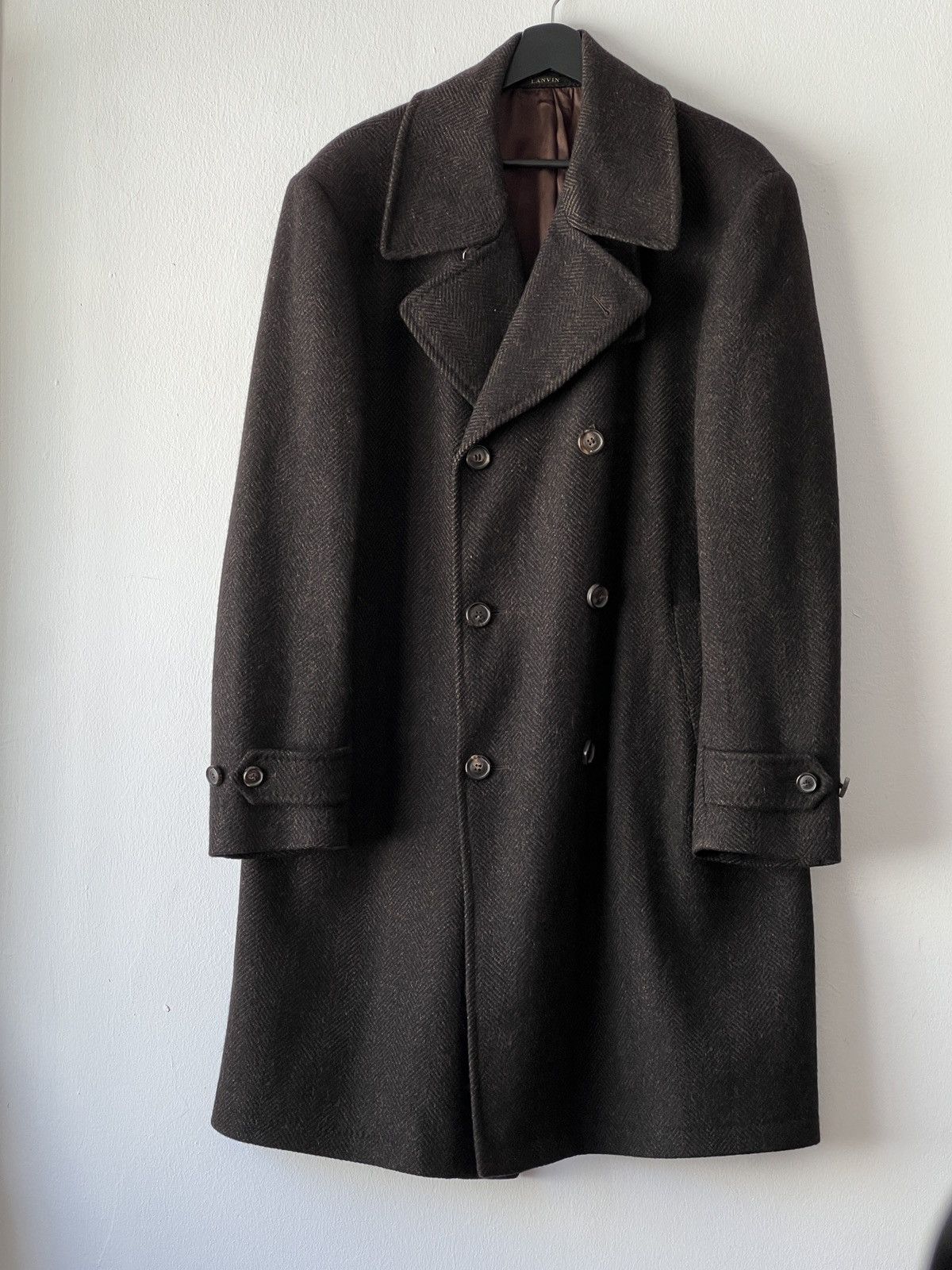 Designer × Lanvin × Vintage Rare Vintage Lanvin Double-Breasted Cashmere Wool Coat Size US M / EU 48-50 / 2 - 3 Thumbnail