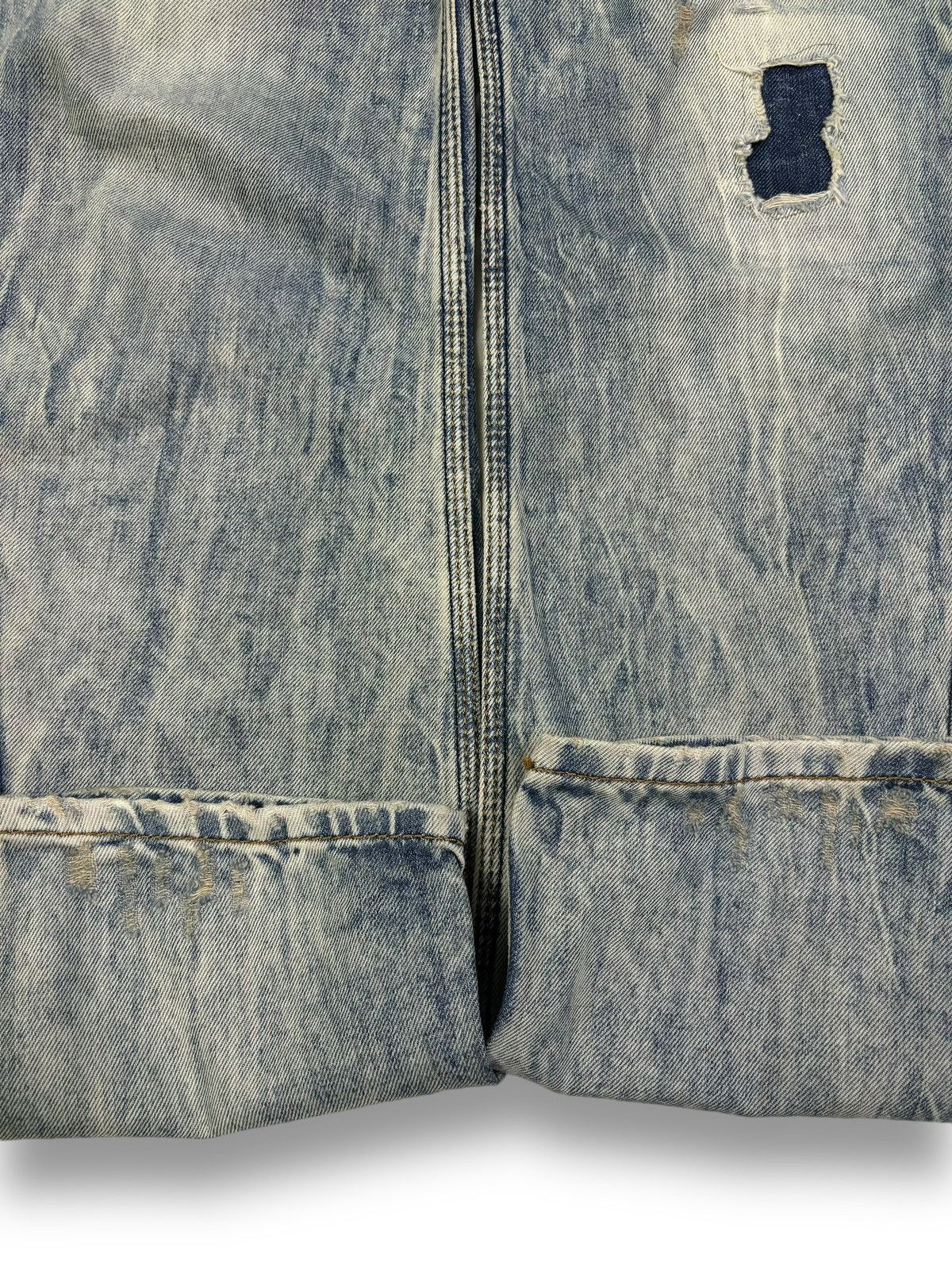 Diesel Diesel Industry Acid Wash Patched Distressed Curved Jeans Size US 31 - 9 Thumbnail