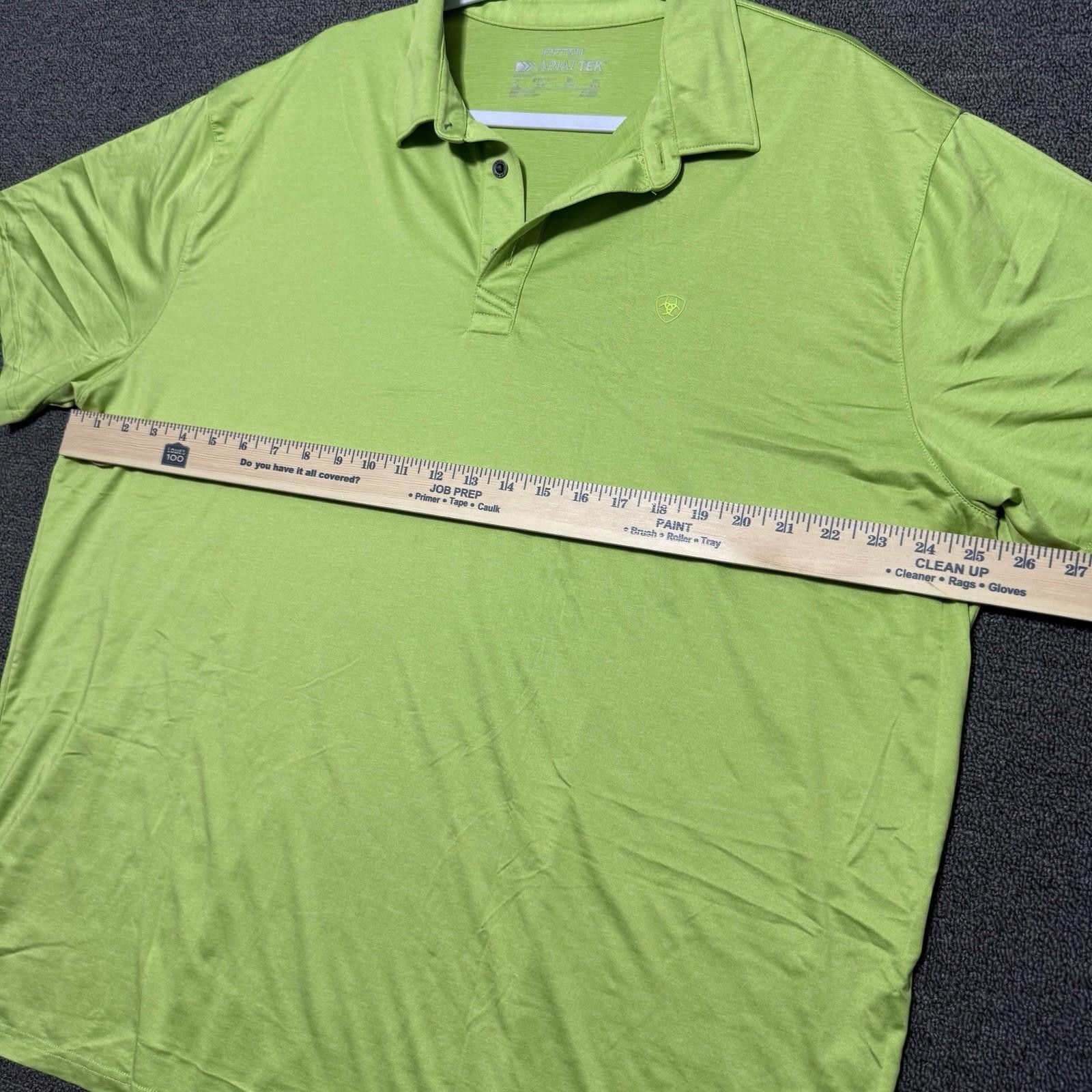 Ariat Ariat Tek Polo Shirt Mens XXL Hi-Vis Green Short Sleeve Size US XXL / EU 58 / 5 - 6 Thumbnail