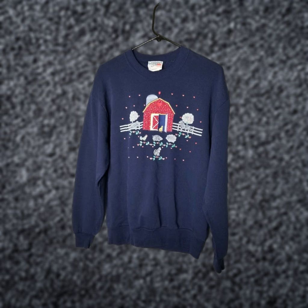 Vintage VINTAGE Morning Sun Crewneck Sweatshirt M Blue Farm Animals Grandma Womens Size M / US 6-8 / IT 42-44 - 1 Thumbnail