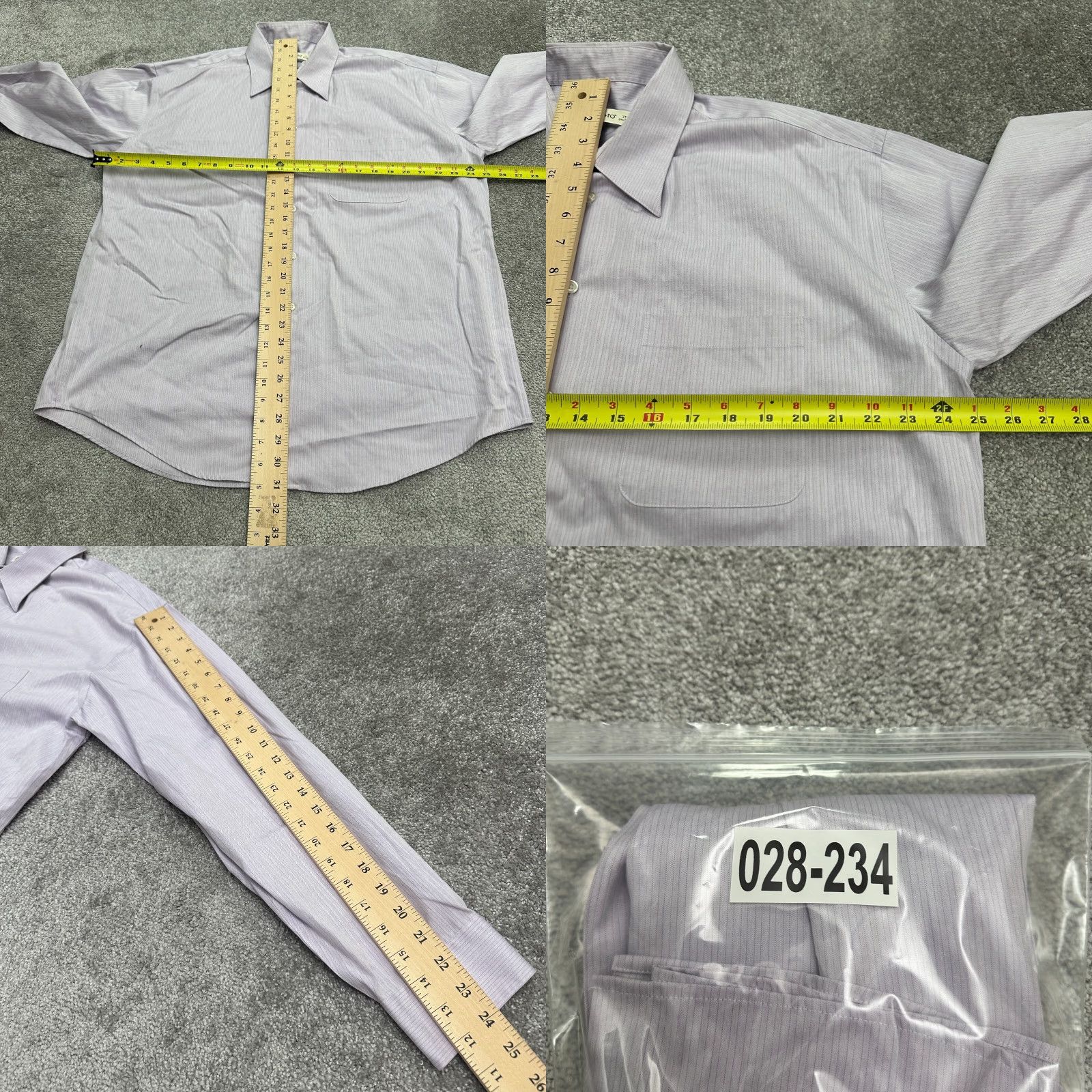Pronto Uomo Pronto Uomo Dress Shirt 17 Regular Purple Long Sleeve Business Work Mens Size 46R - 8 Thumbnail