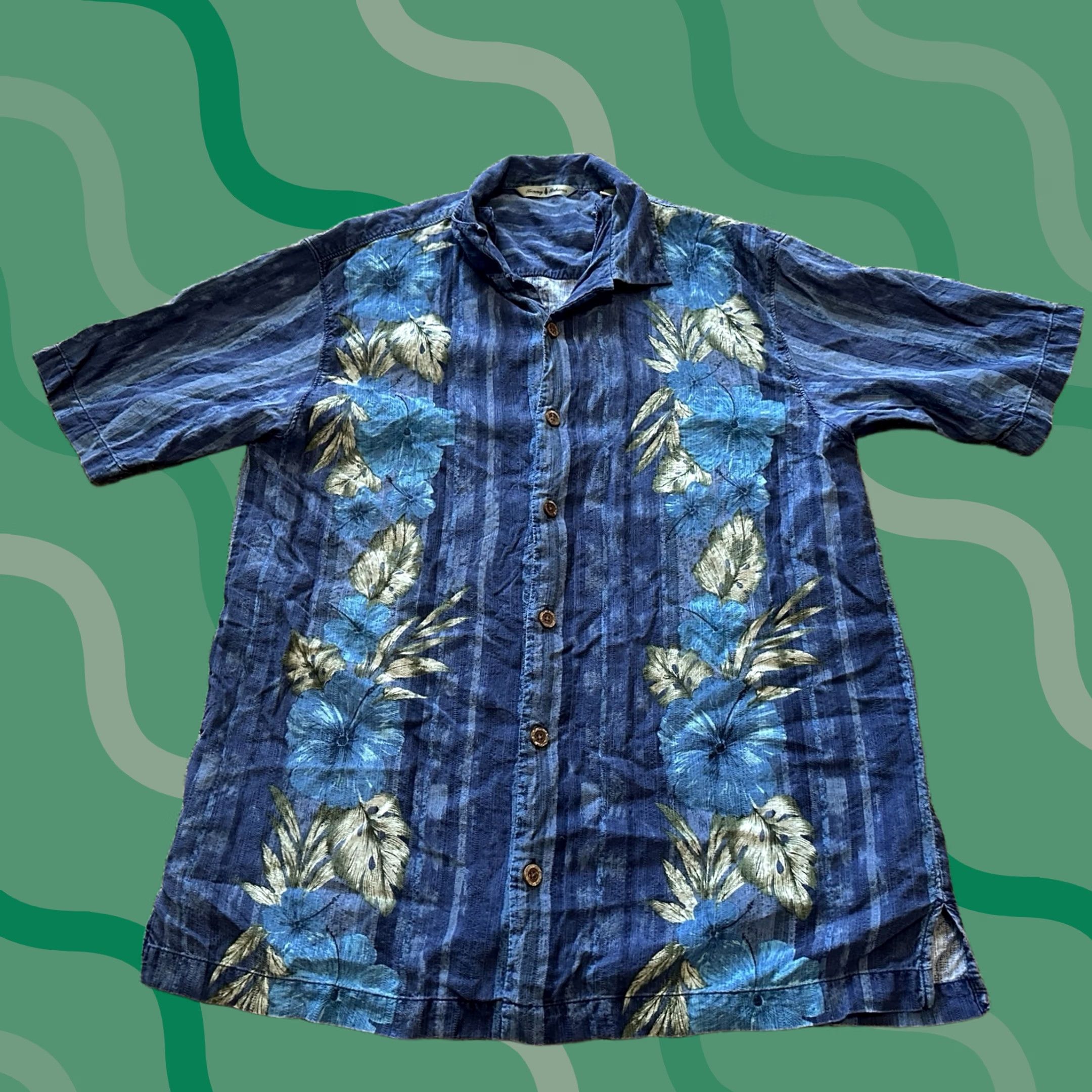 Tommy Bahama Tommy Bahama Camp Shirt Mens M Floral Hawaiian Silk Button Up Short Sleeve Size US M / EU 48-50 / 2 - 1 Thumbnail
