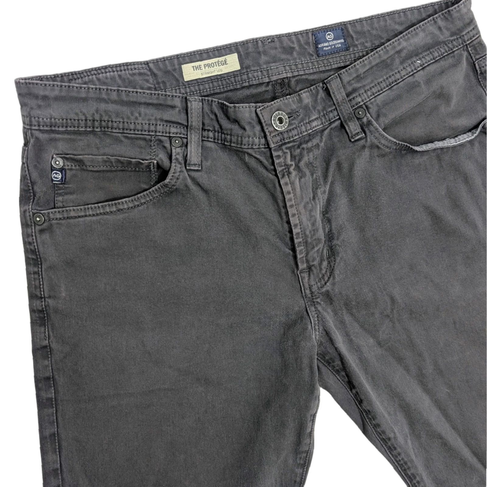 Vintage VINTAGE AG Adriano Goldschmied 5 Pocket Pants Mens 33 Gray Straight Leg The Protégé 90s? Size US 33 - 1 Thumbnail
