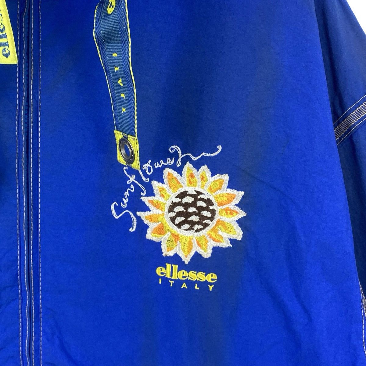 Ellesse Vintage ELLESSE ITALY Sunflower Embroidered Hooded Jacket Size US XXL / EU 58 / 5 - 6 Thumbnail