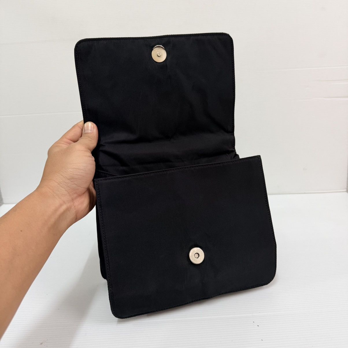 Prada Prada Nylon Black Top Handle Dinner Bag Size ONE SIZE - 7 Thumbnail