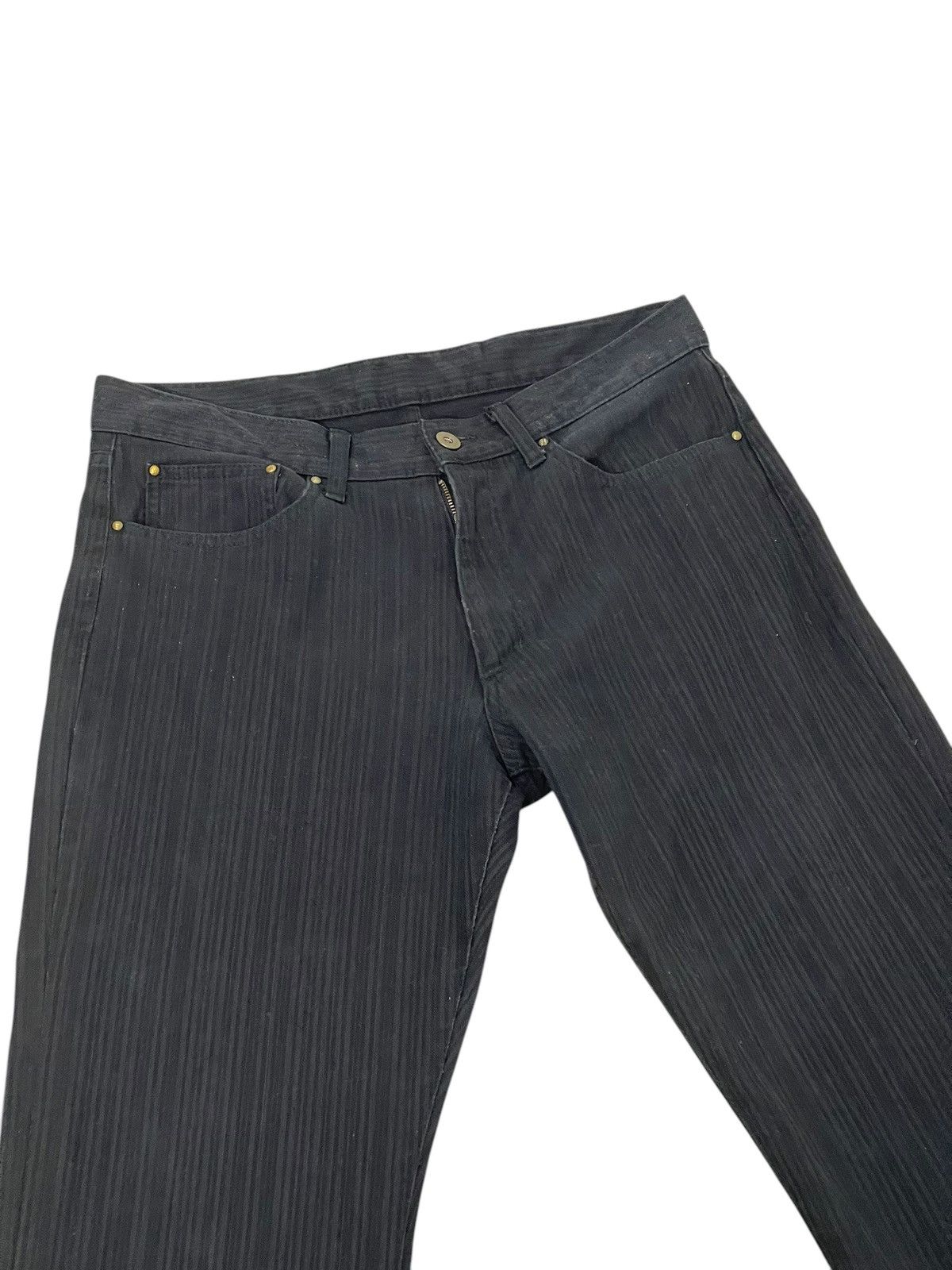 Japanese Brand Flare Jeans Mens Melrose Striped Boot Cut 8🟦 Size US 31 - 8 Thumbnail