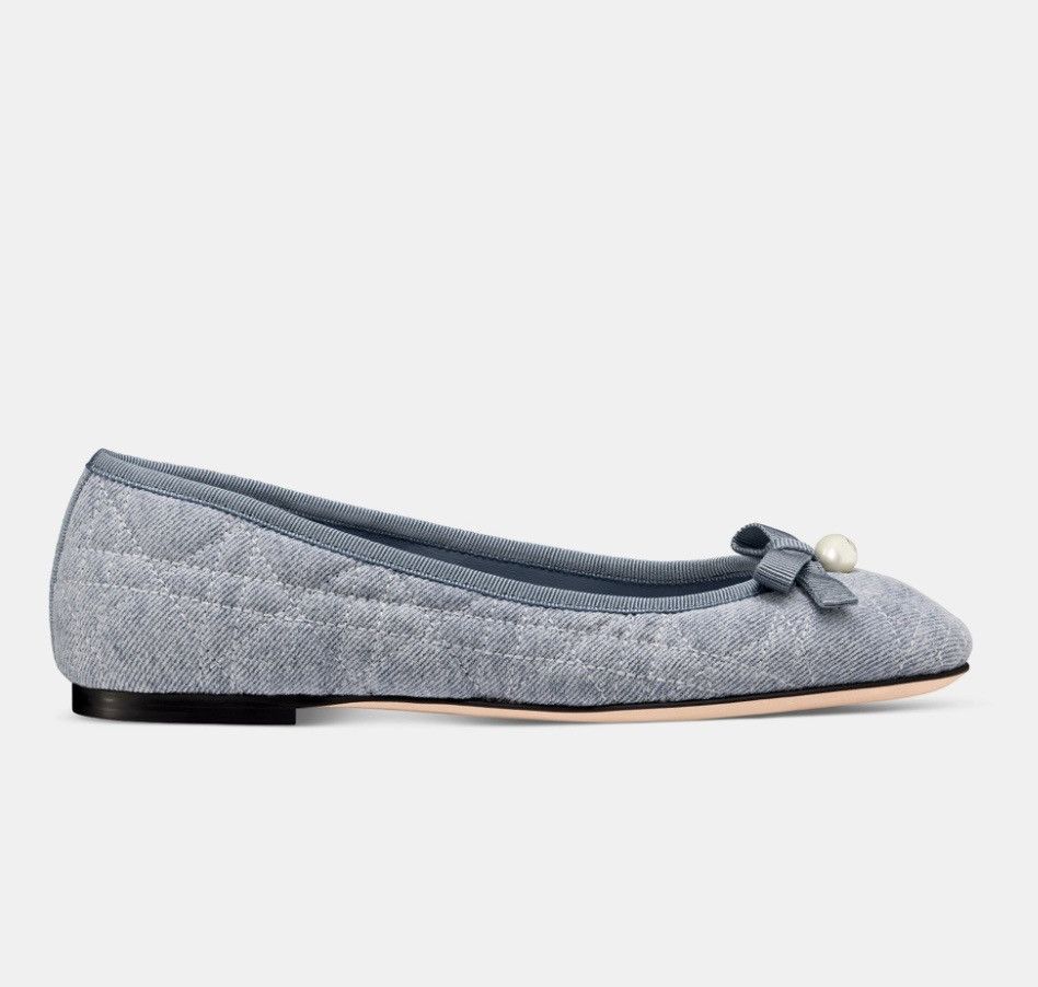 Dior DIOR BALLET FLAT Pastel Yellow Quilted Cannage Calfskin Size US 8 / IT 38 - 2 Thumbnail