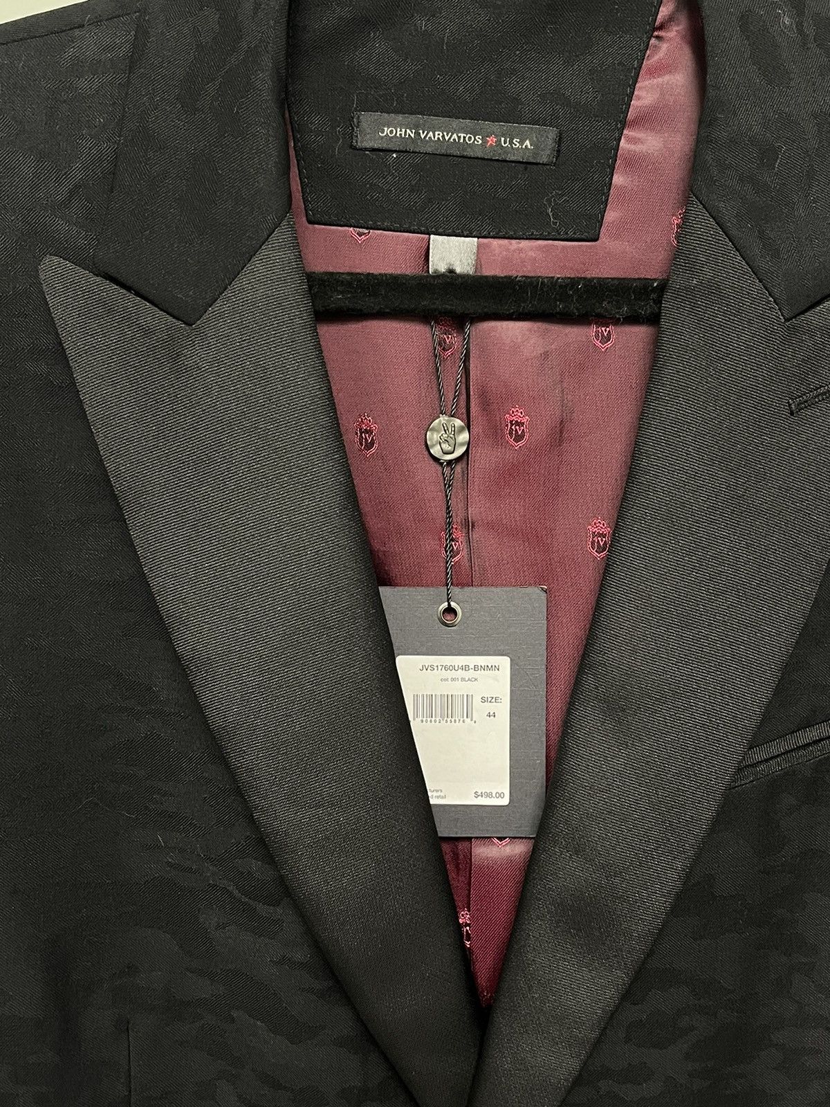 John Varvatos One Button Jacquard Jacket. Size EU 54 USA 44 Size US L / EU 52-54 / 3 - 6 Thumbnail