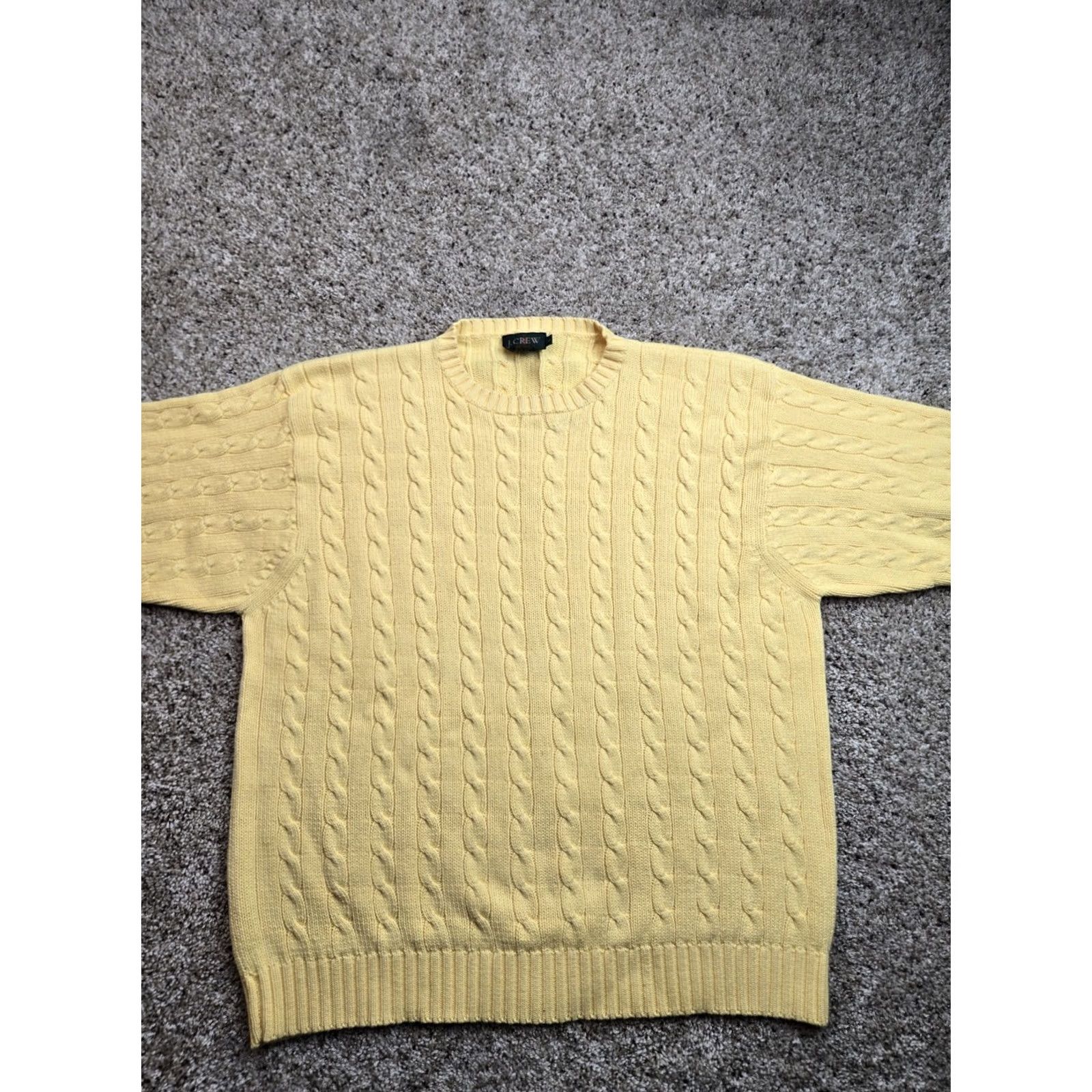 J.Crew Vintage J.Crew Oarsman Cable Knit Sweater Large Men Yellow Long Sleeve Crew Neck Size US L / EU 52-54 / 3 - 4 Thumbnail