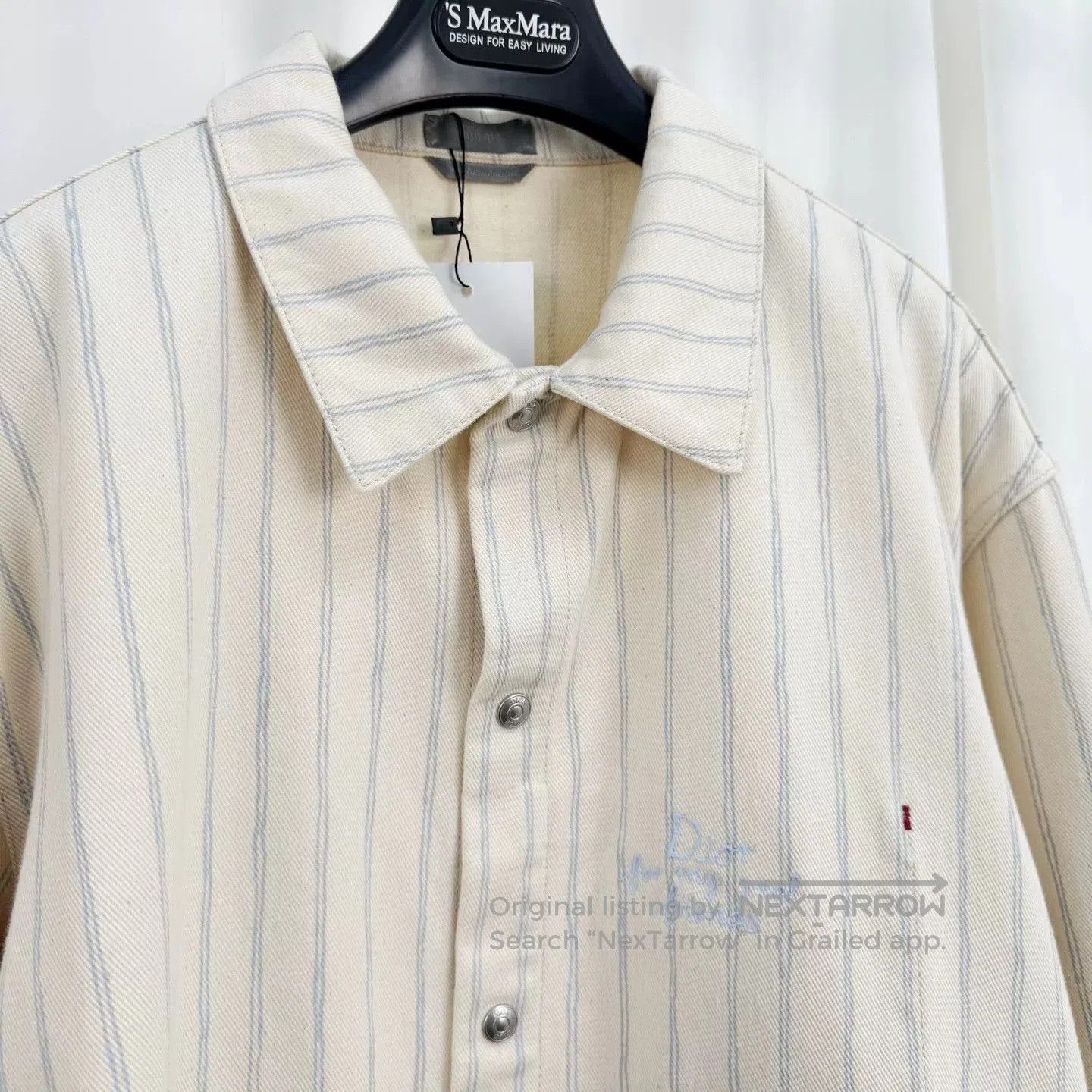 Dior Dior 25 New Beige Embroidered Striped Denim Jacket. Size US L / EU 52-54 / 3 - 3 Thumbnail
