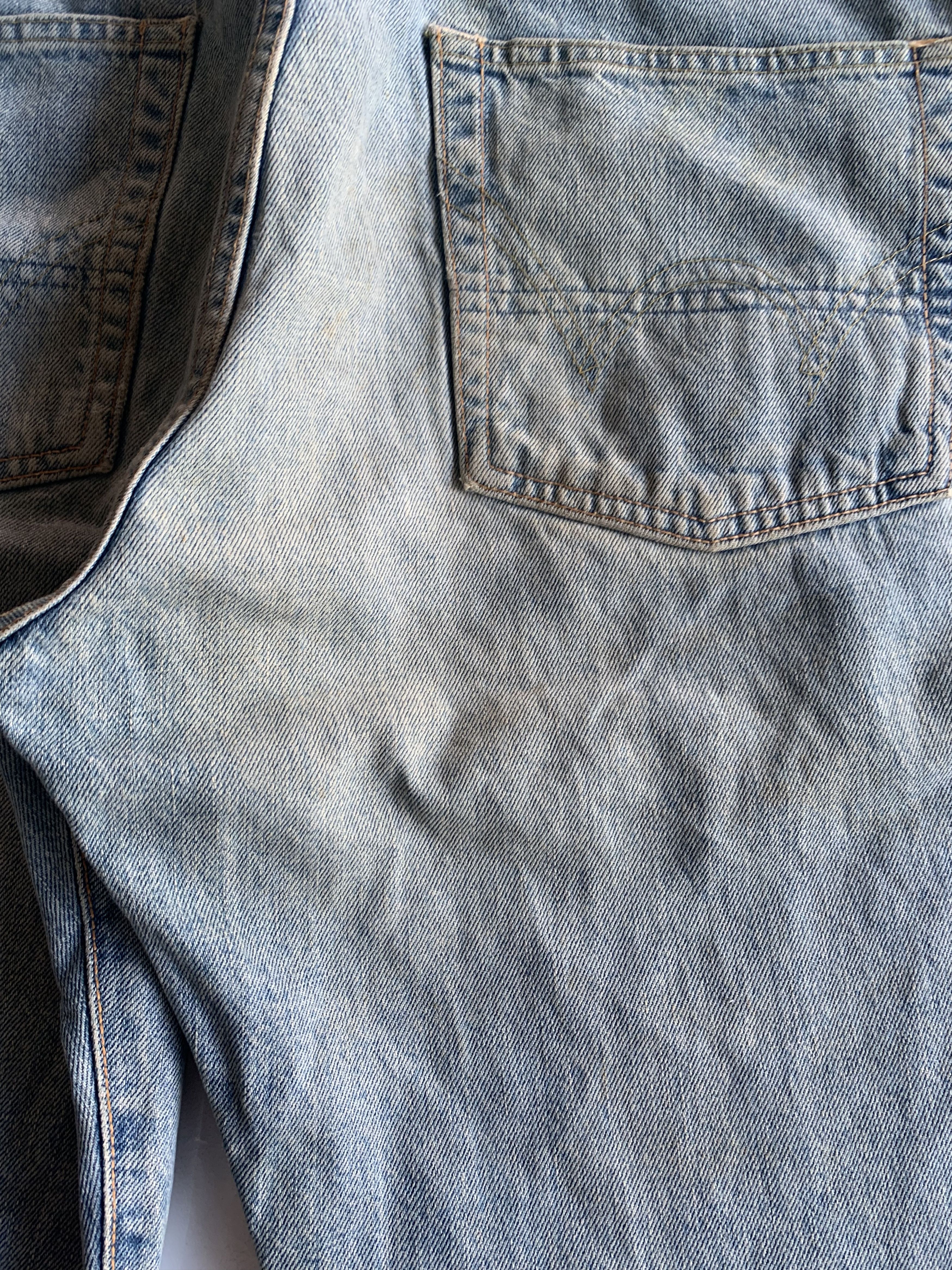 Kapital VINTAGE EDWIN 505X SELVEDGE BAGGY FADED DISTRESSED DENIM Size US 33 - 16 Thumbnail