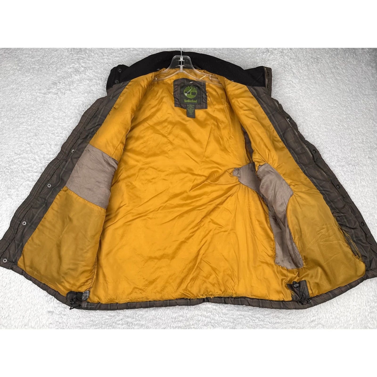 Timberland Timberland Vest Mens Medium Brown Plaid Quilted Puffer Zip Snap Pockets Logo Size US M / EU 48-50 / 2 - 2 Thumbnail