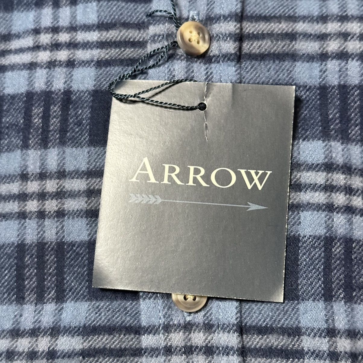 Arrow NWT Arrow Men’s Flannel Shirt LT Large Tall Blue Plaid Size US L / EU 52-54 / 3 - 5 Thumbnail