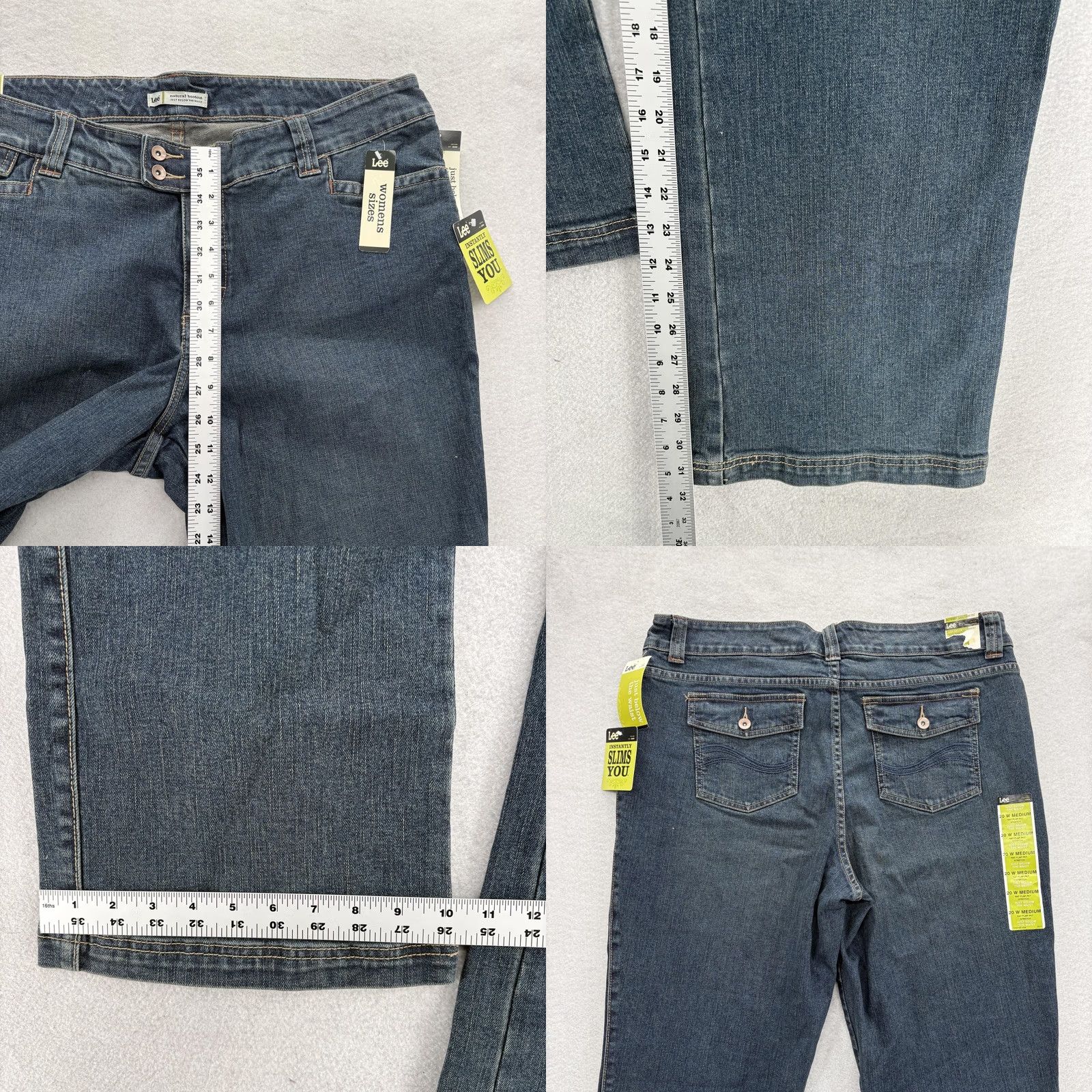 Lee Lee Bootcut Jeans Womens 20W Blue Medium Wash High Rise Stretch NWT Size 42" / US 20 - 8 Thumbnail