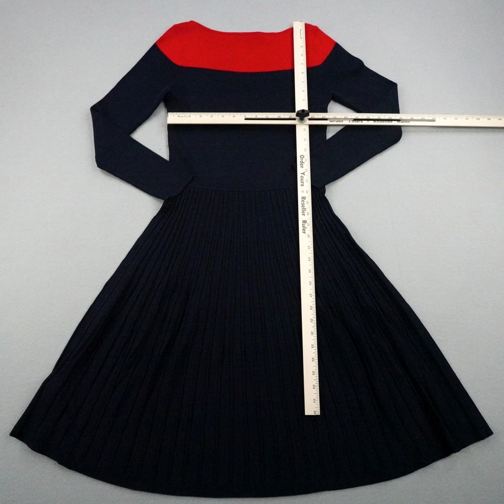 Ralph Lauren Lauren Ralph Lauren Dress Womens Large Blue Pointelle Knit Sweater Maxi Two Tone Size L / US 10 / IT 46 - 5 Thumbnail