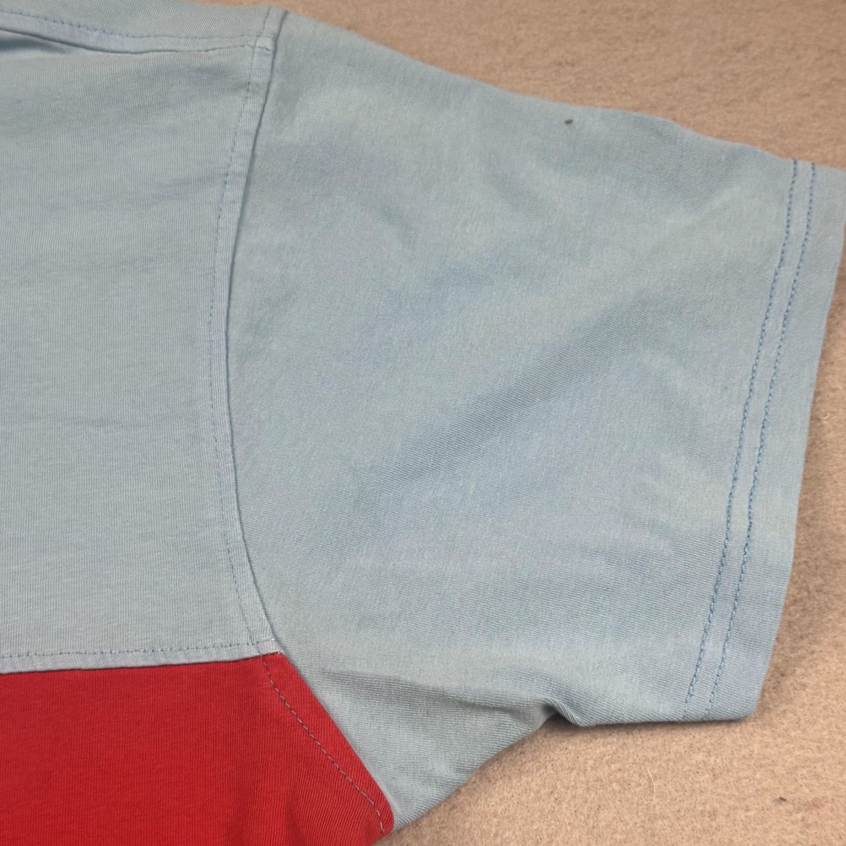 Vintage Bleecker & Mercer Shirt Mens Large Blue Red Graphic Boxer Chenille Patch Tee Size US L / EU 52-54 / 3 - 6 Thumbnail