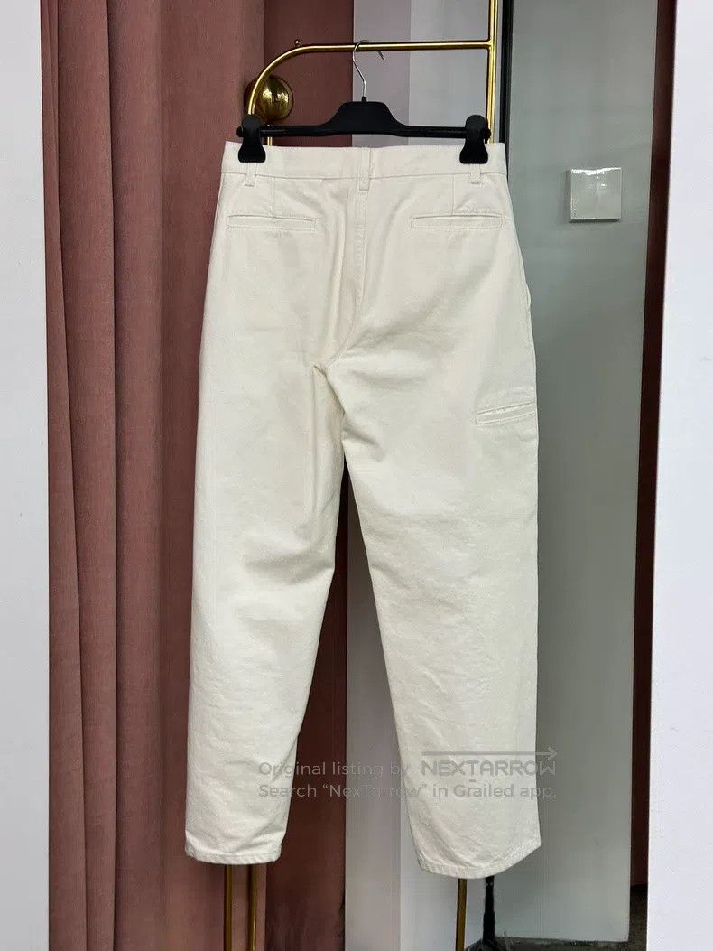 The Row The row size 0 White Long Wide Leg Pants Size 22" - 3 Thumbnail
