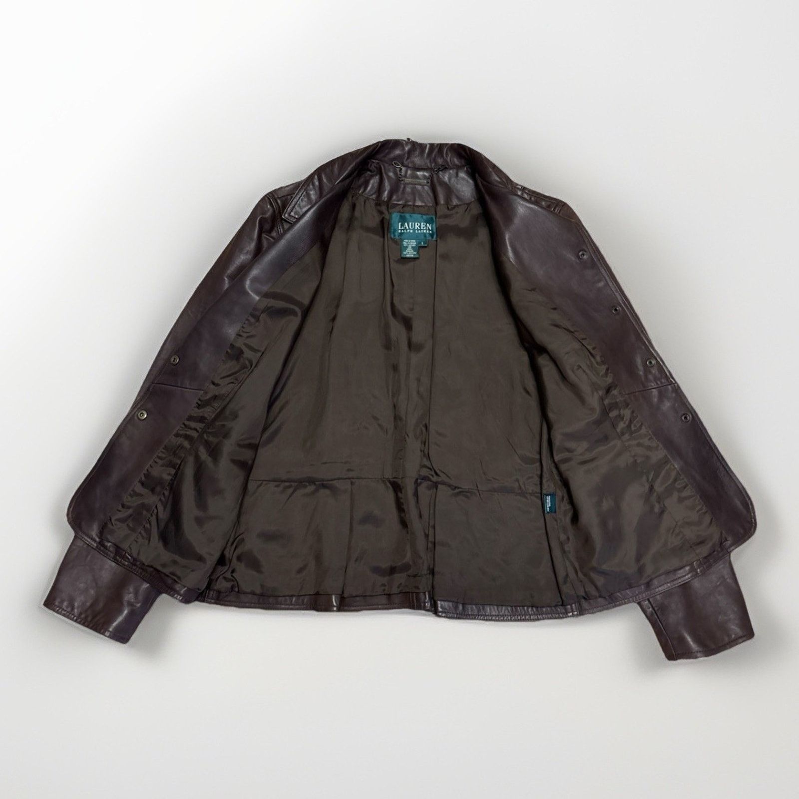 Lauren Ralph Lauren Vintage Polo Ralph Lauren Leather Jacket Brown Leather Sz L Size L / US 10 / IT 46 - 7 Thumbnail