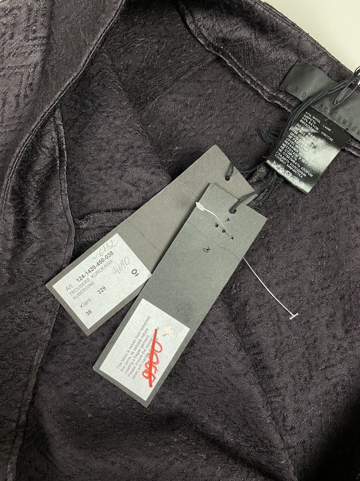 Haider Ackermann BNWT! Haider Ackermann ladies wool wide leg trousers pants Size 25" / US 0 / IT 36 - 8 Thumbnail