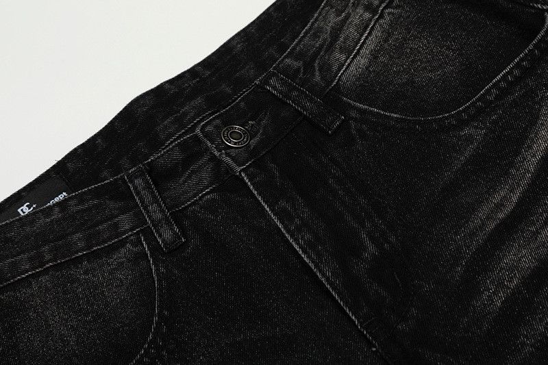 Vintage American retro washed cat whiskering black loose jeans Size US 34 / EU 50 - 3 Thumbnail