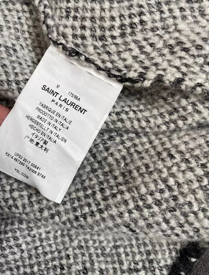 Saint Laurent Paris Saint Laurent Paris Beige Gray Linen and Wool Hooded Cardi Size US M / EU 48-50 / 2 - 5 Thumbnail