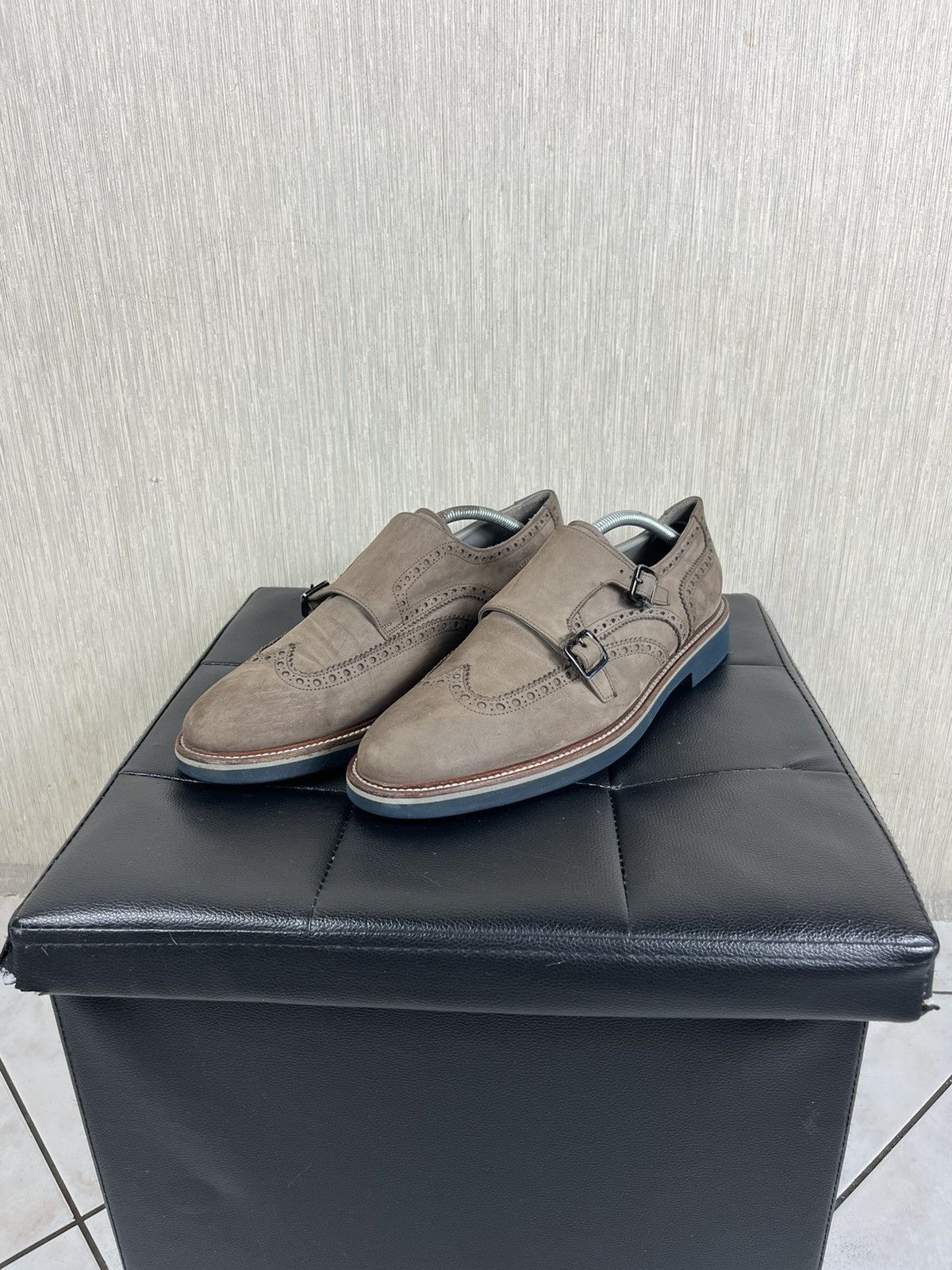 Canali × Designer Canali Italy monk strap leather shoes classic suede loafers Size US 12 / EU 45 - 1 Thumbnail
