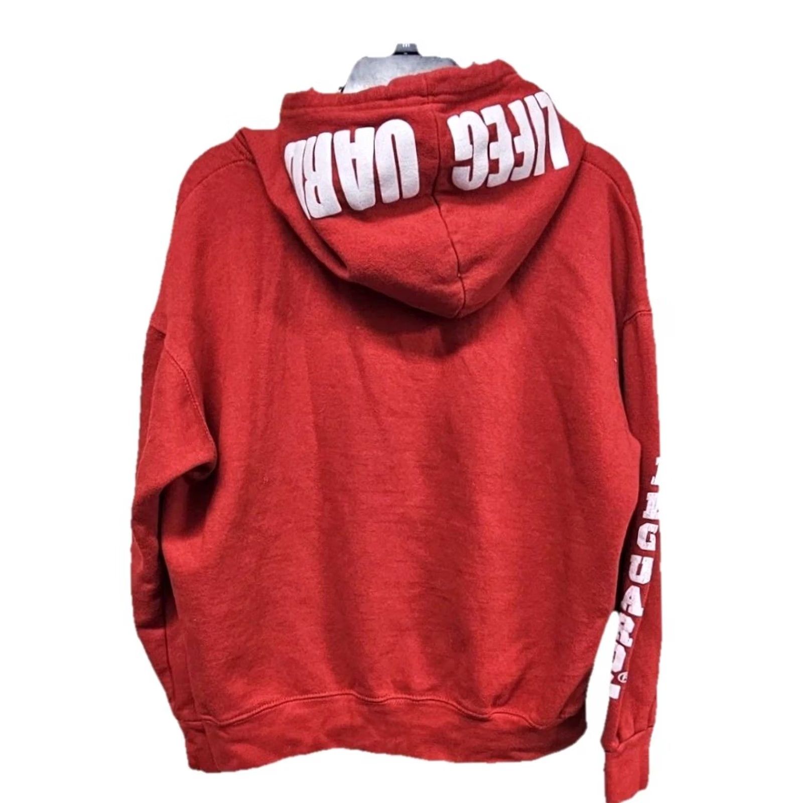 Vintage Lifeguard Red Pullover Hoodie Sweatshirt Large Men Logo Drawstring Hooded Beach Swimming Orlando FL Green? Size US L / EU 52-54 / 3 - 4 Thumbnail