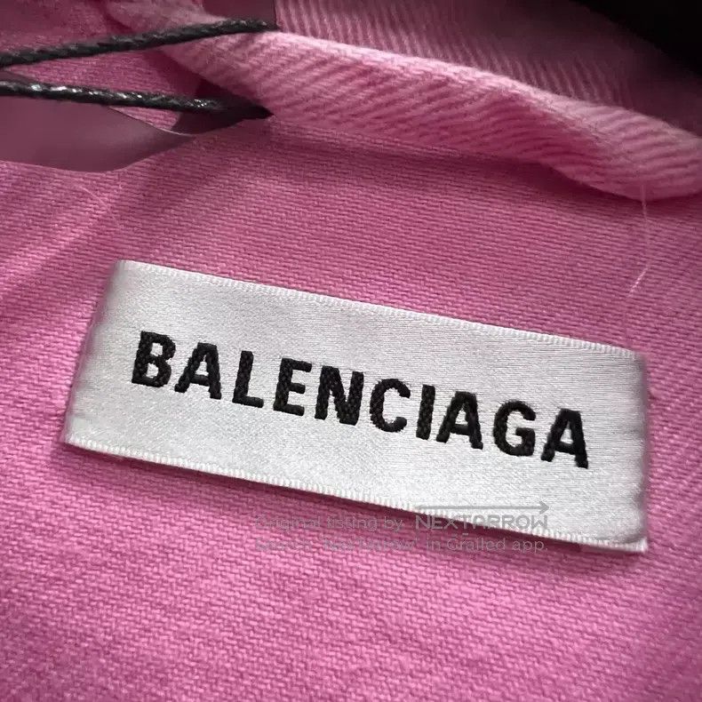 Balenciaga Balenciaga Pink Front Big Logo Denim Jacket Size XXS / US 00 / IT 34 - 3 Thumbnail
