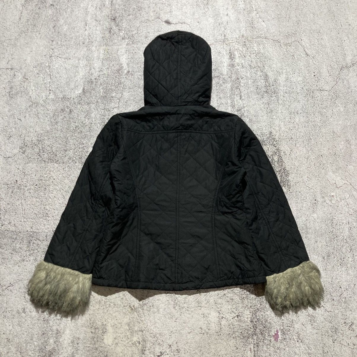 Uniqlo 2000s Uniqlo Winter Quilted Fur Trim Jacket Punk Style Size L / US 10 / IT 46 - 13 Thumbnail